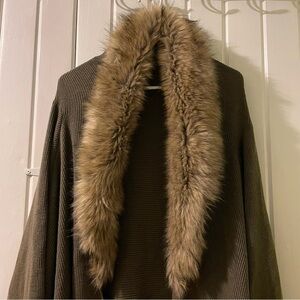 INC Faux fur collared cardigan- 3X NWOT